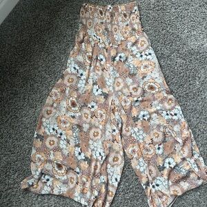 Kori Floral Jumpsuit in Brown and Cream